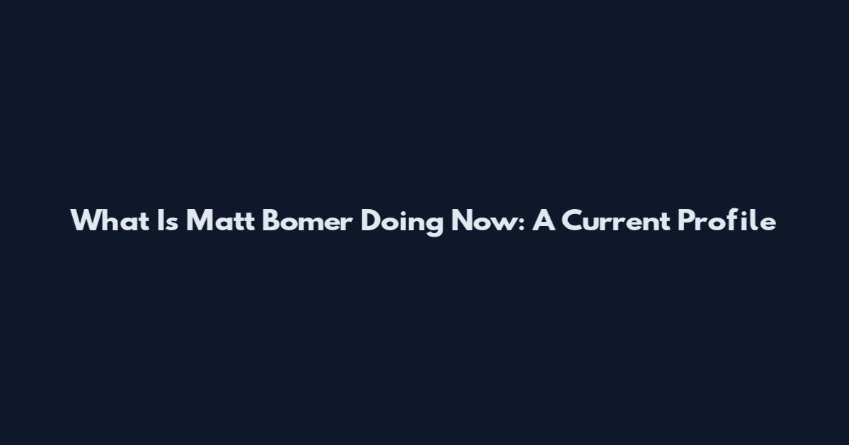 What Is Matt Bomer Doing Now: A Current Profile
