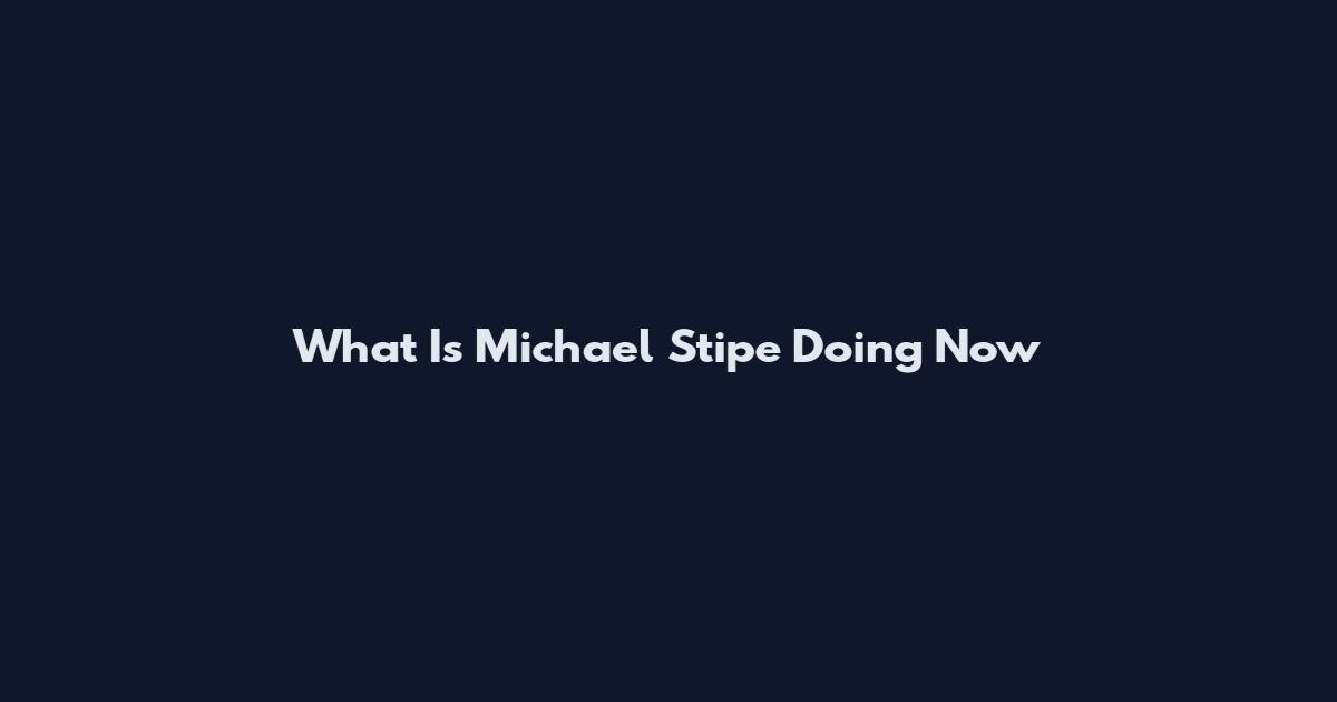 What Is Michael Stipe Doing Now