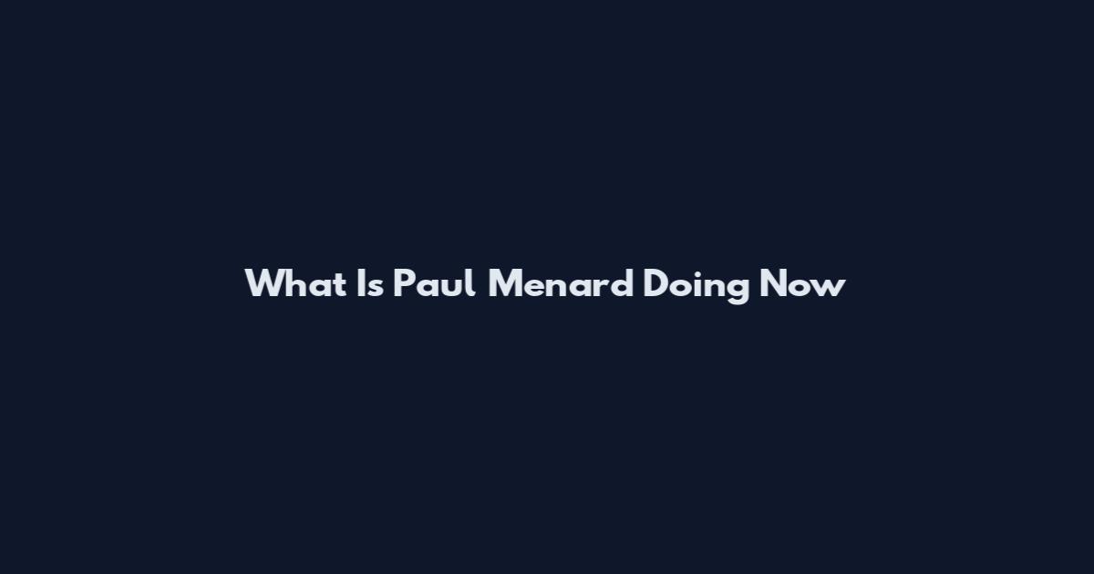 What Is Paul Menard Doing Now