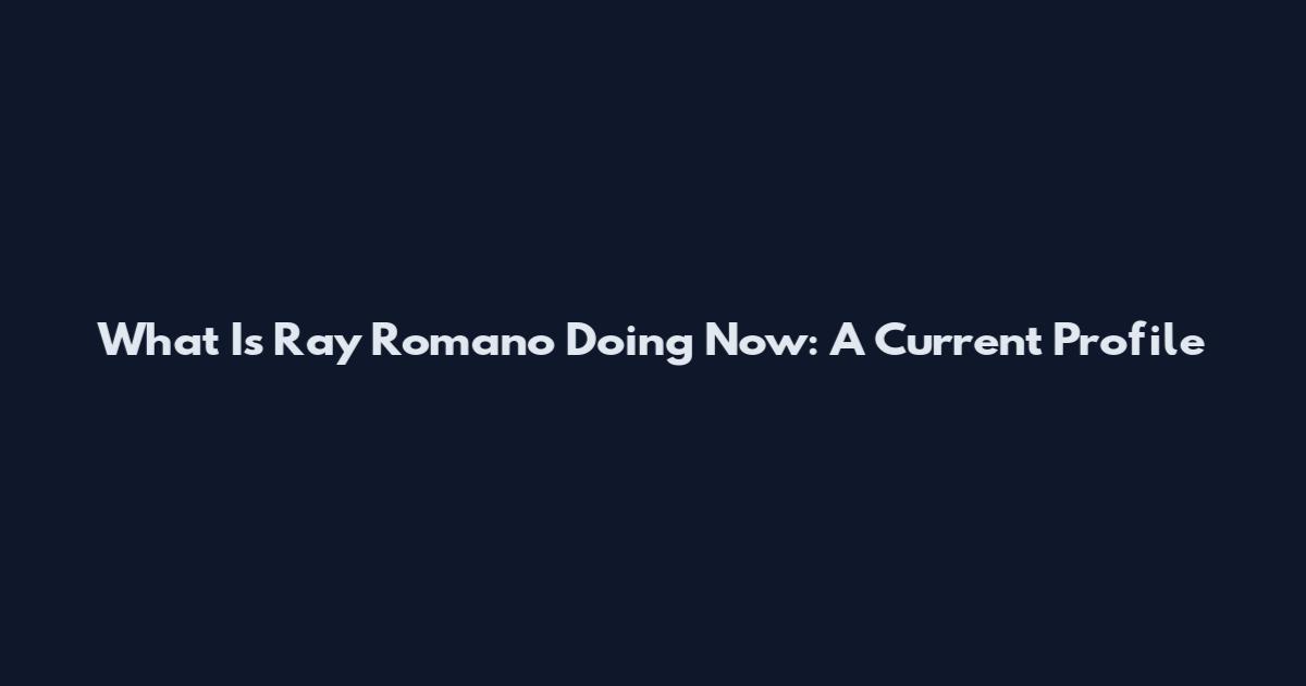 What Is Ray Romano Doing Now: A Current Profile