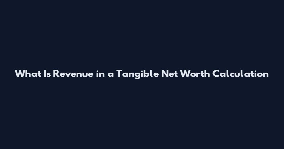 What Is Revenue in a Tangible Net Worth Calculation