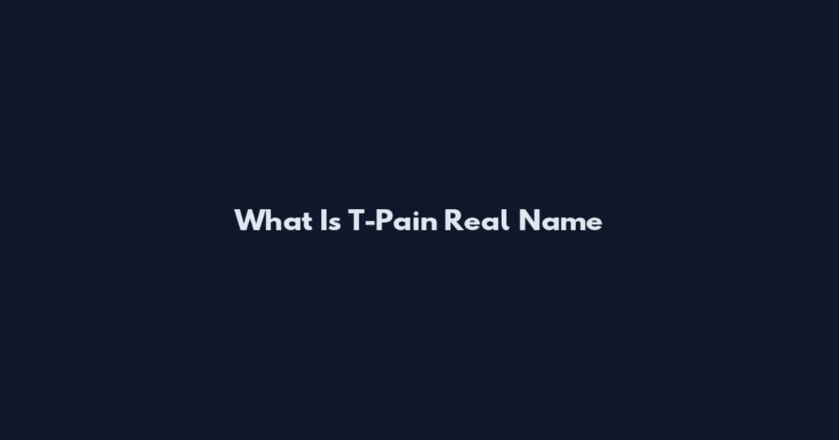 What Is T-Pain Real Name