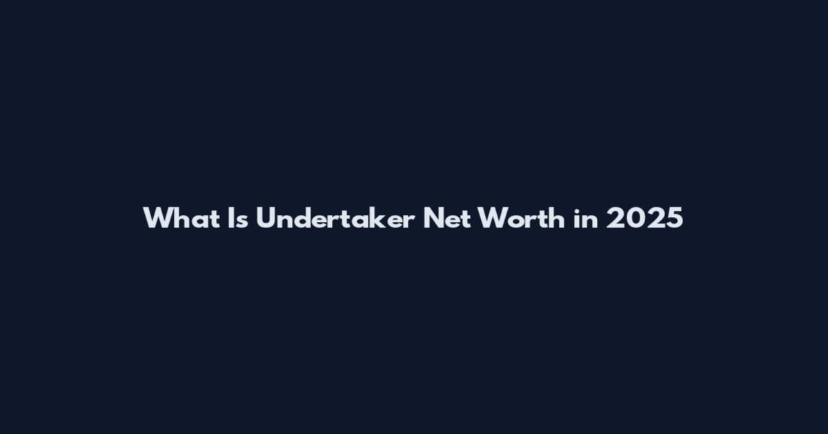 What Is Undertaker Net Worth in 2025