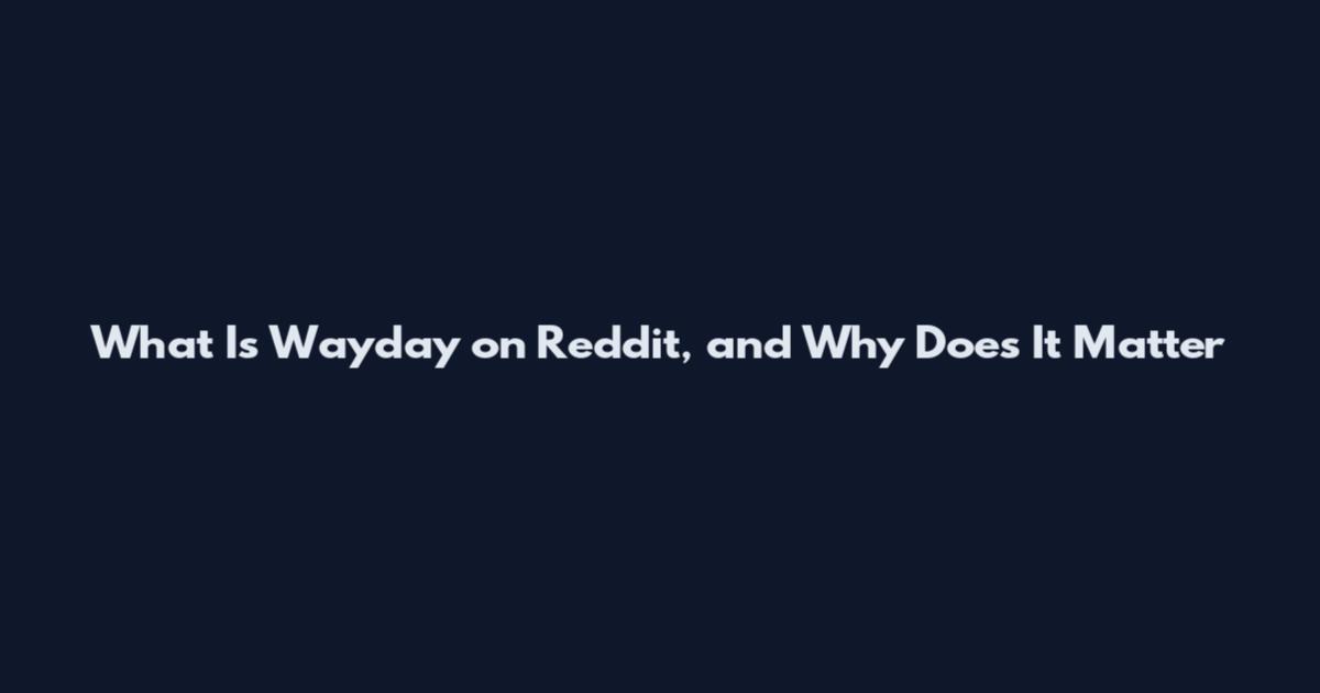 What Is Wayday on Reddit, and Why Does It Matter