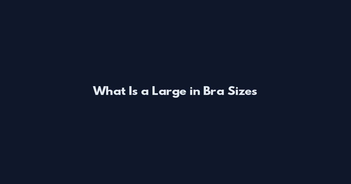 What Is a Large in Bra Sizes