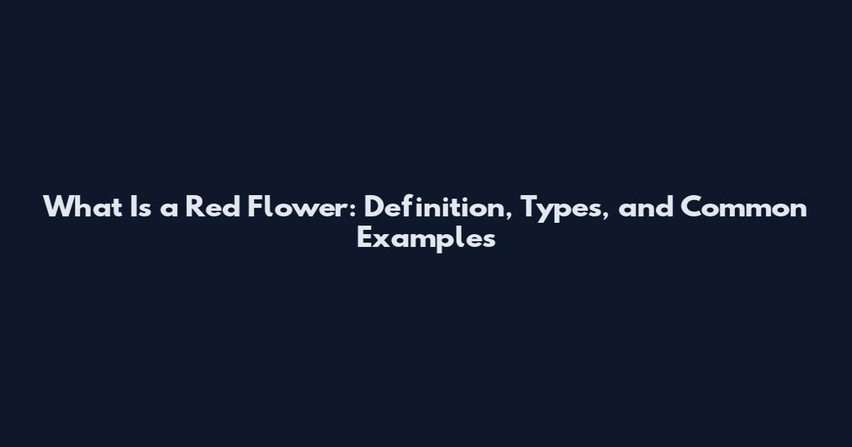 What Is a Red Flower: Definition, Types, and Common Examples