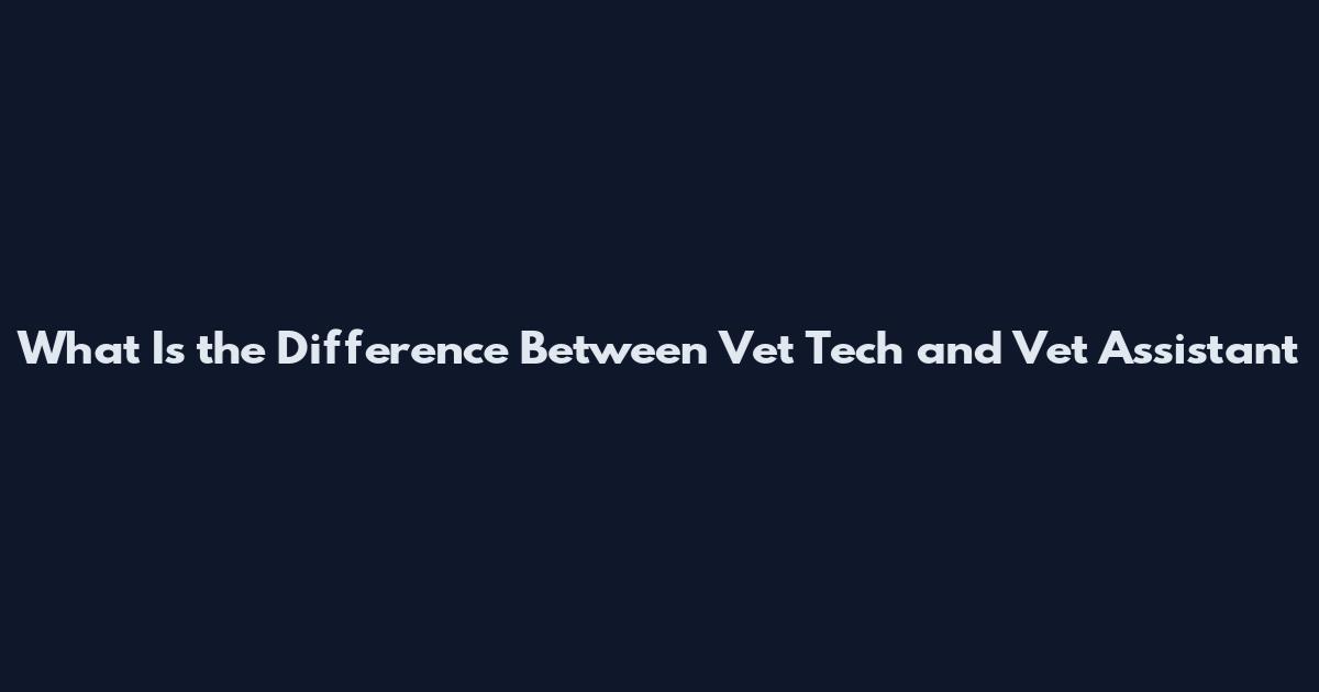 What Is the Difference Between Vet Tech and Vet Assistant