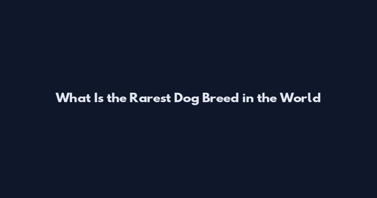 What Is the Rarest Dog Breed in the World