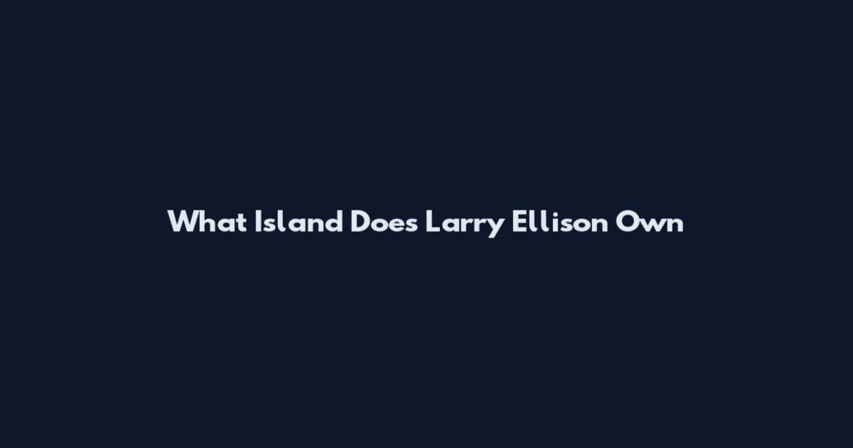 What Island Does Larry Ellison Own