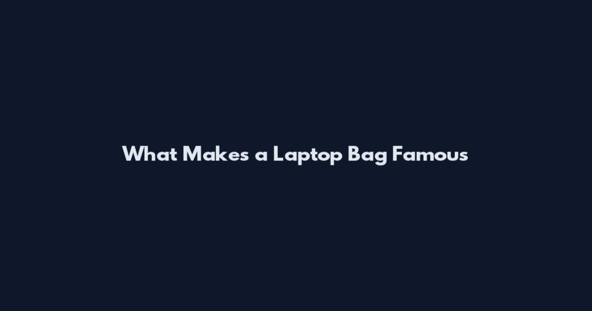 What Makes a Laptop Bag Famous