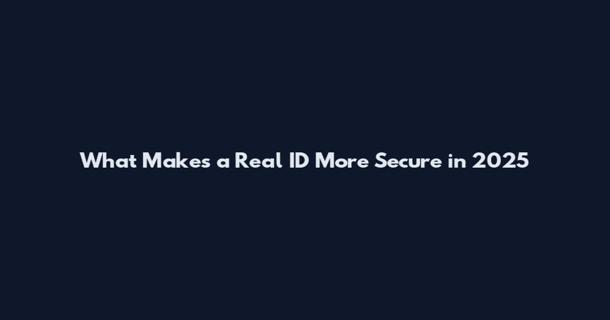 What Makes a Real ID More Secure in 2025