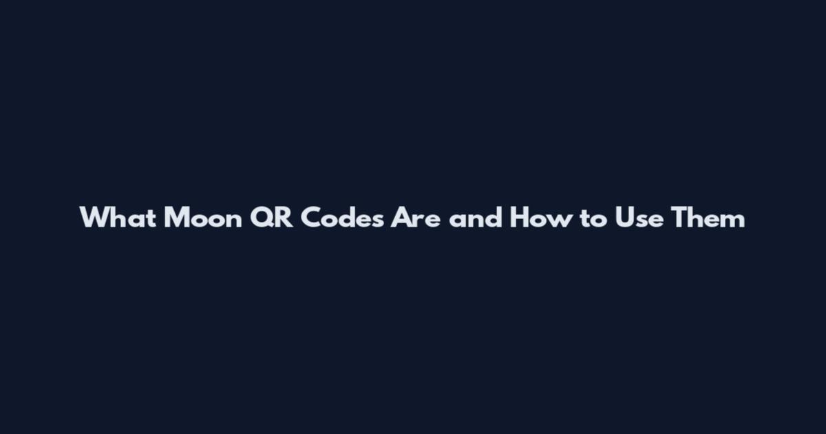 What Moon QR Codes Are and How to Use Them