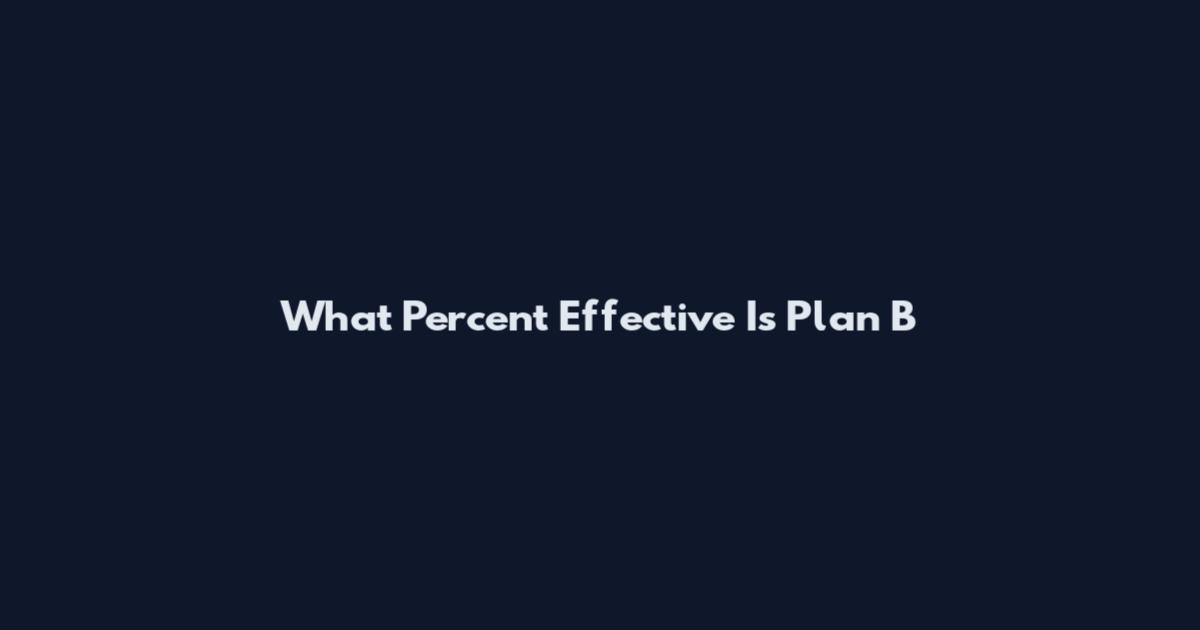 What Percent Effective Is Plan B