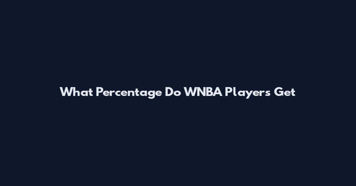 What Percentage Do WNBA Players Get
