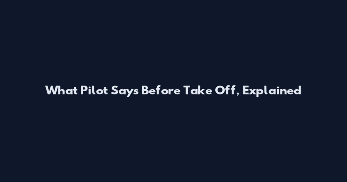 What Pilot Says Before Take Off, Explained