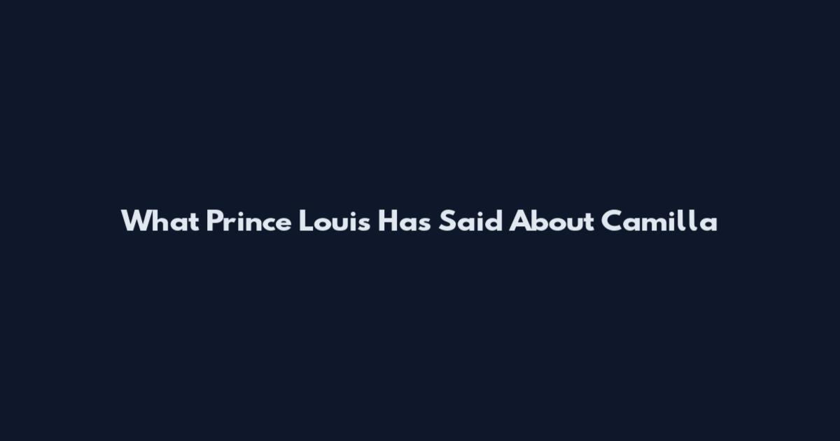 What Prince Louis Has Said About Camilla