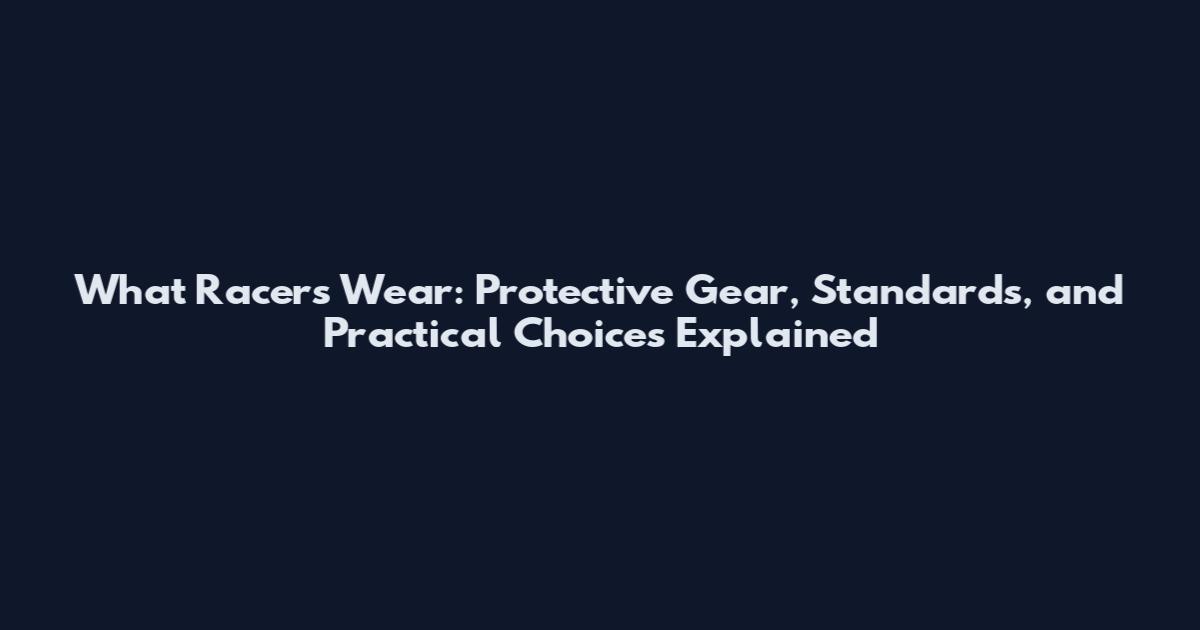 What Racers Wear: Protective Gear, Standards, and Practical Choices Explained