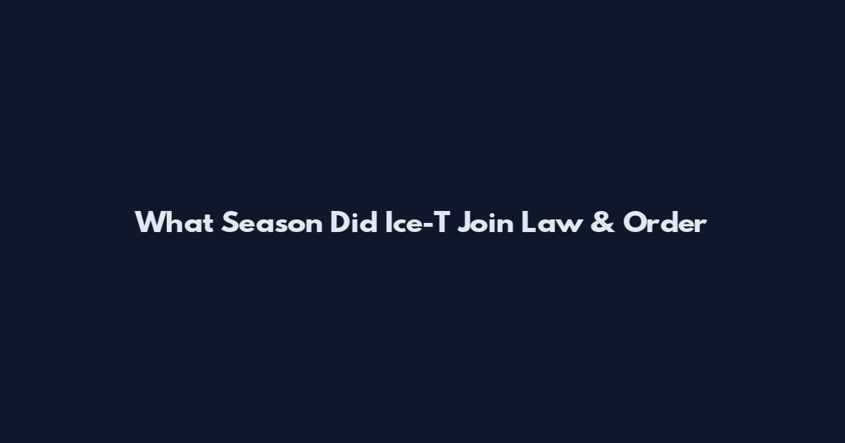 What Season Did Ice-T Join Law & Order