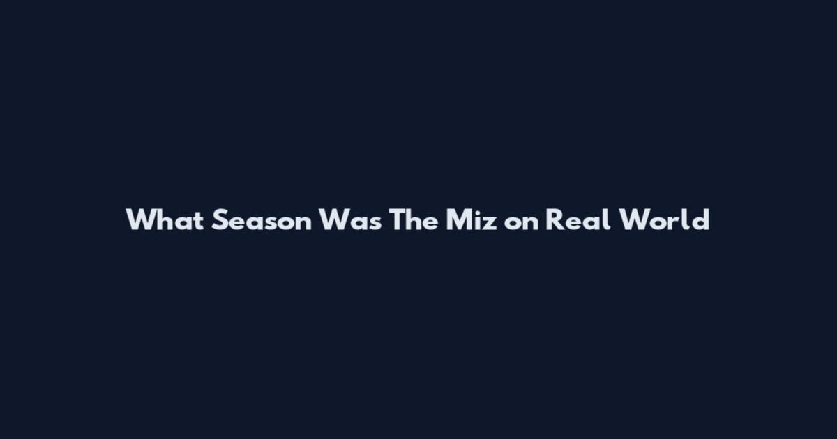 What Season Was The Miz on Real World