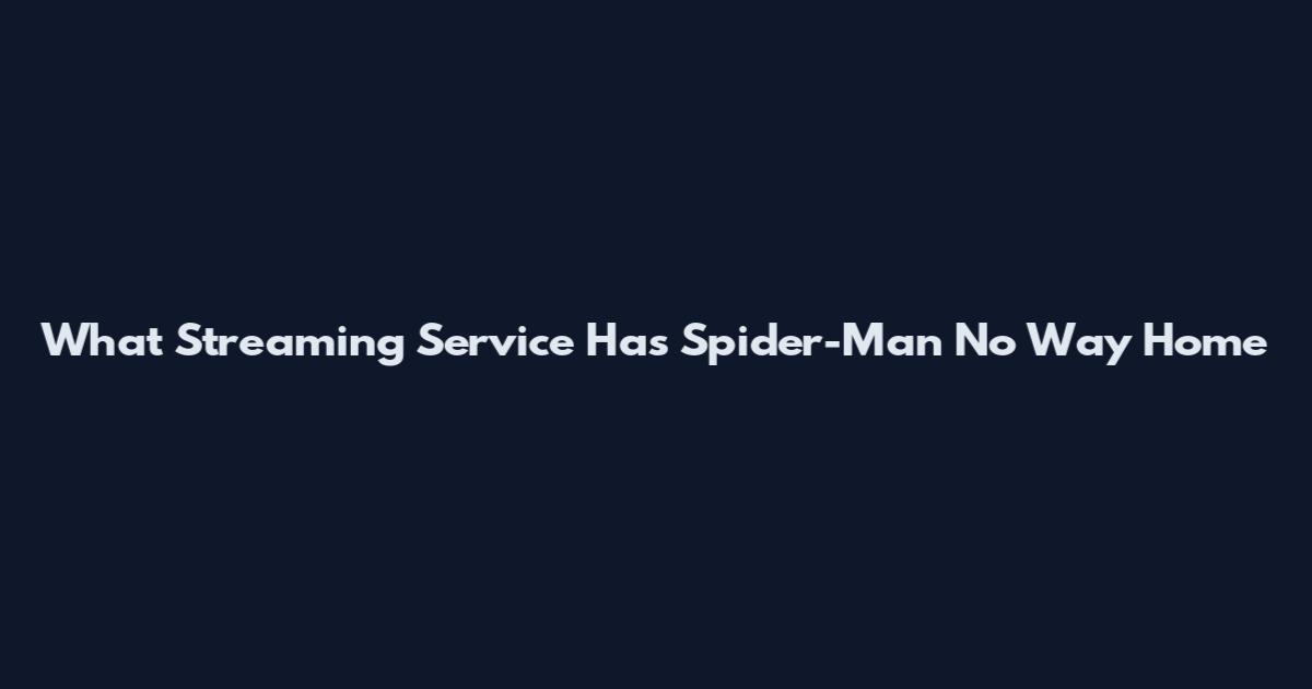 What Streaming Service Has Spider-Man No Way Home