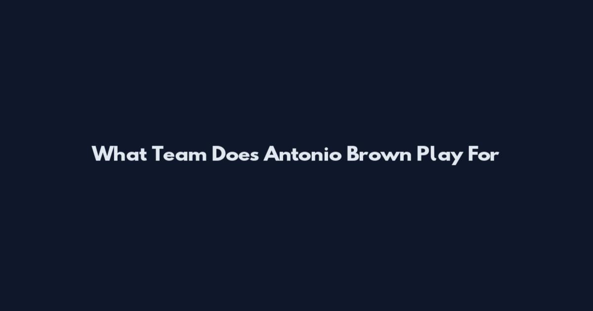 What Team Does Antonio Brown Play For