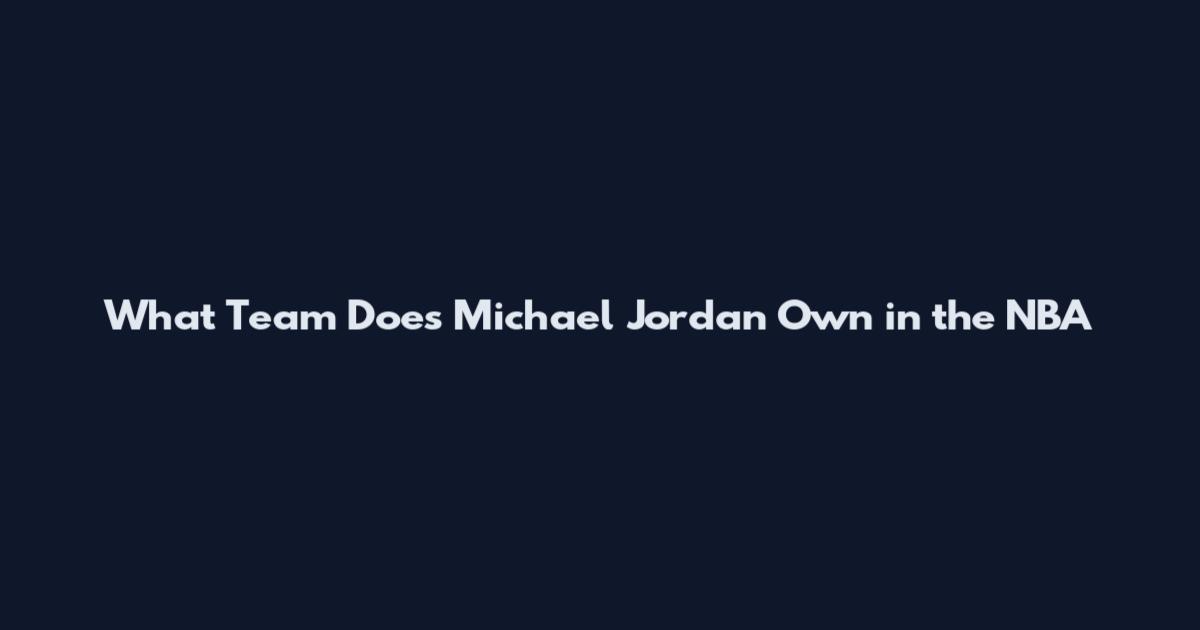 What Team Does Michael Jordan Own in the NBA