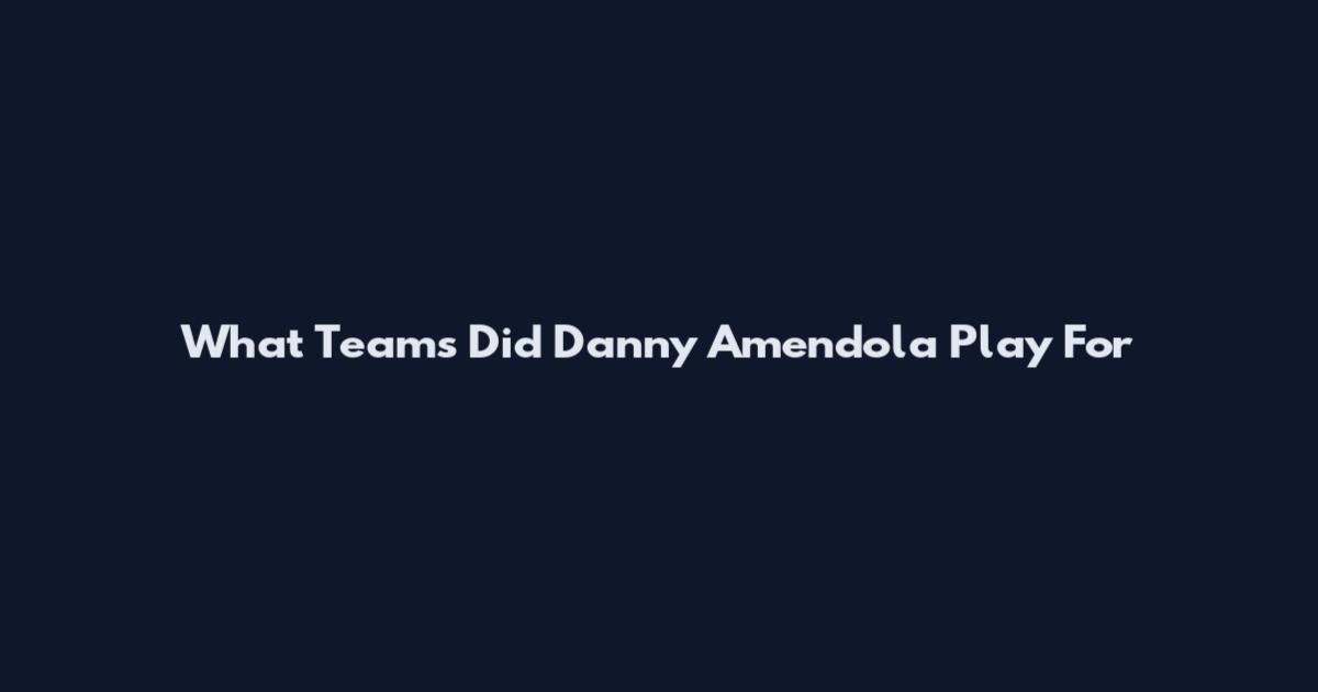 What Teams Did Danny Amendola Play For