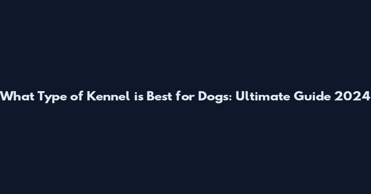 What Type of Kennel is Best for Dogs: Ultimate Guide 2024