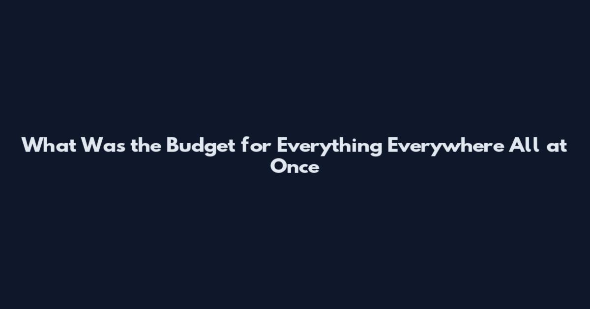 What Was the Budget for Everything Everywhere All at Once