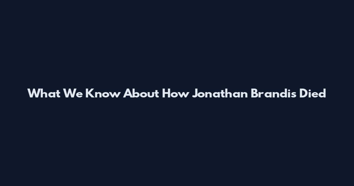 What We Know About How Jonathan Brandis Died