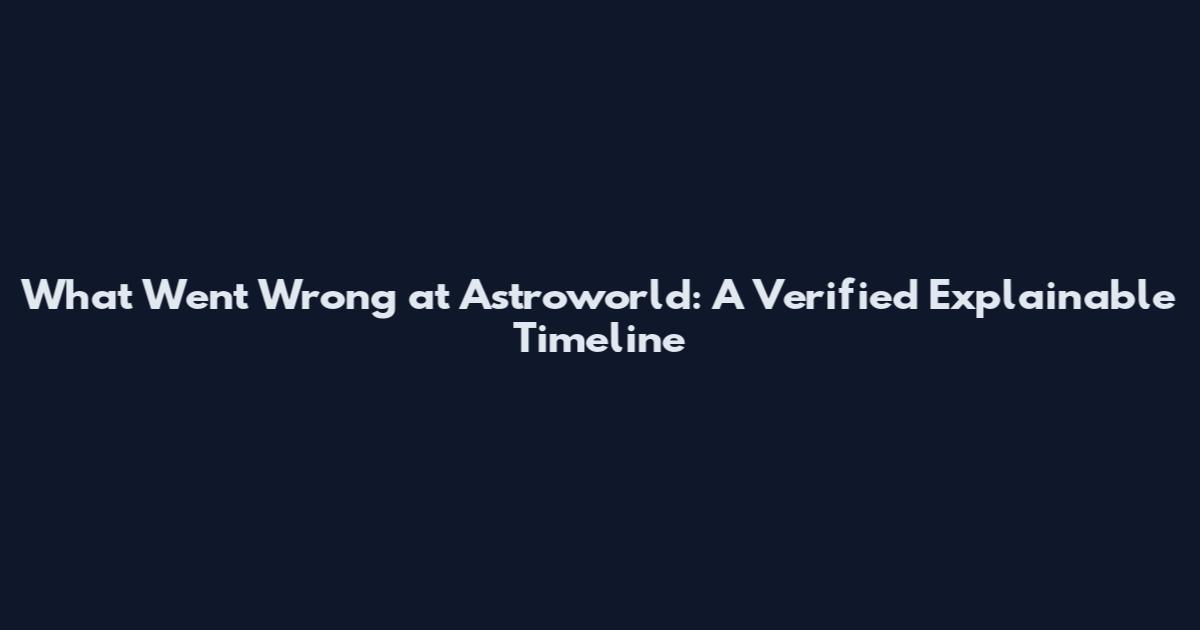What Went Wrong at Astroworld: A Verified Explainable Timeline
