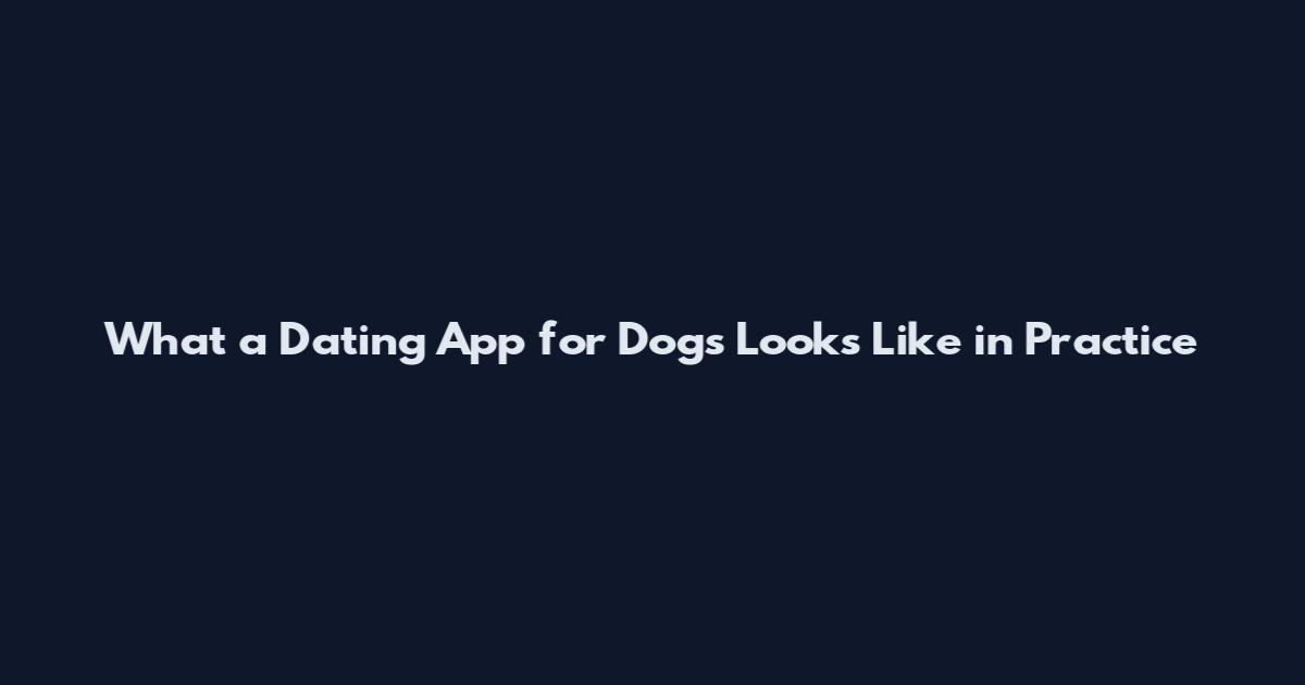 What a Dating App for Dogs Looks Like in Practice