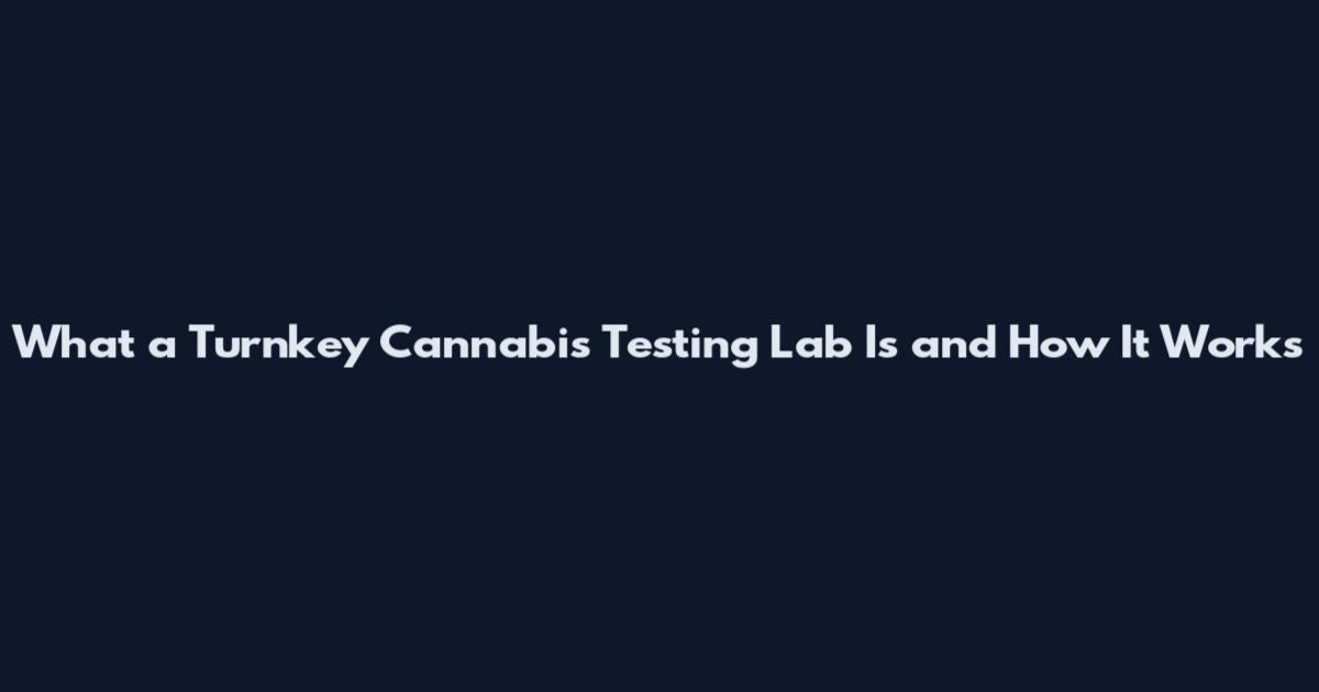 What a Turnkey Cannabis Testing Lab Is and How It Works