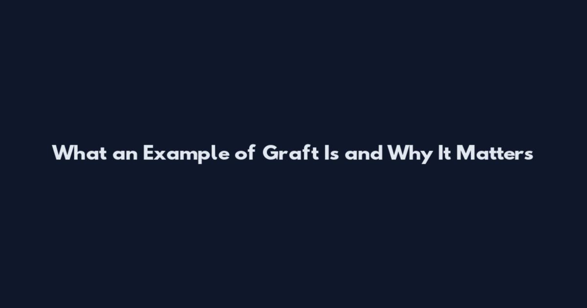 What an Example of Graft Is and Why It Matters