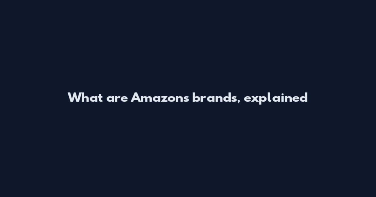 What are Amazon's brands, explained