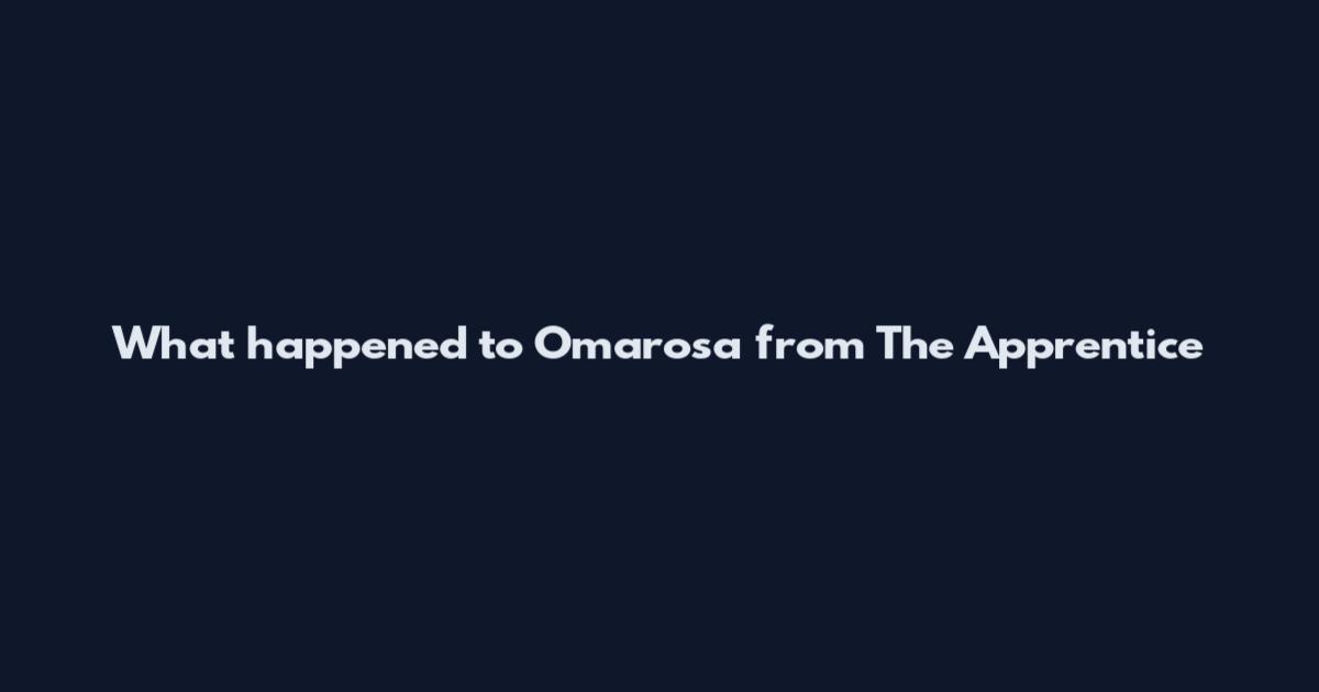 What happened to Omarosa from The Apprentice