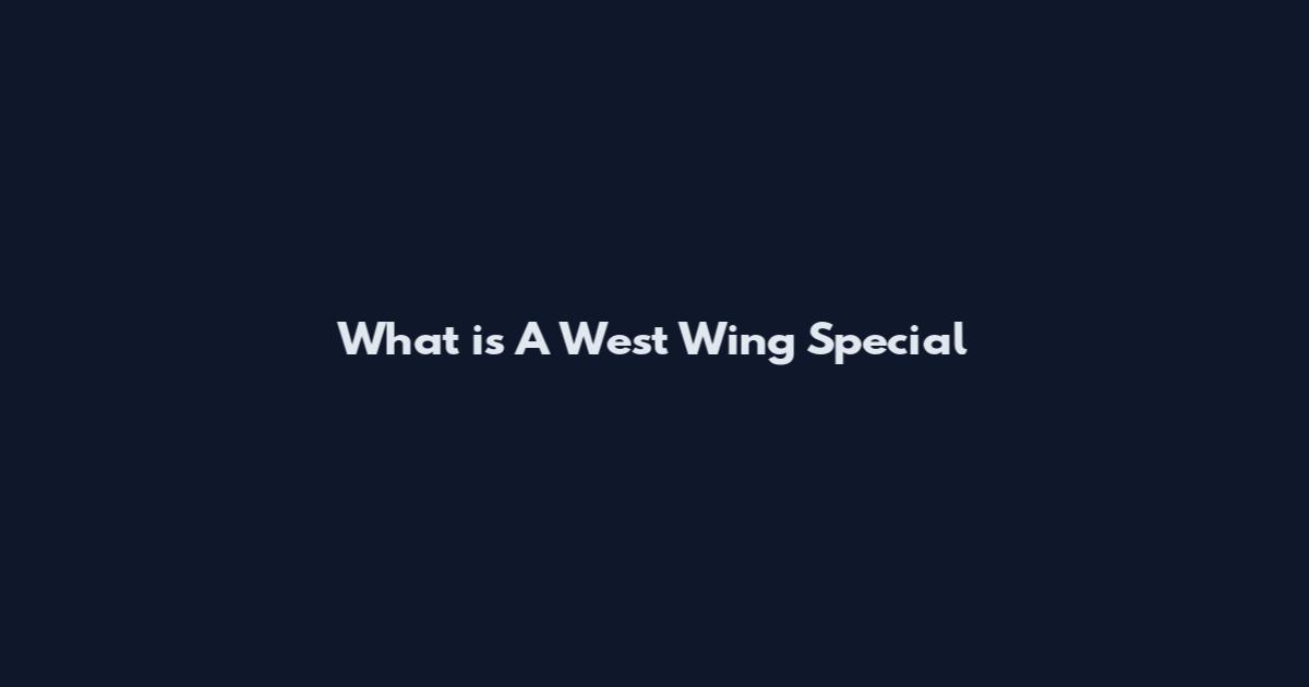 What is A West Wing Special