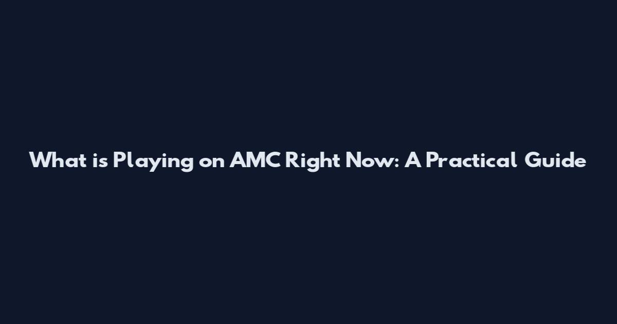 What is Playing on AMC Right Now: A Practical Guide