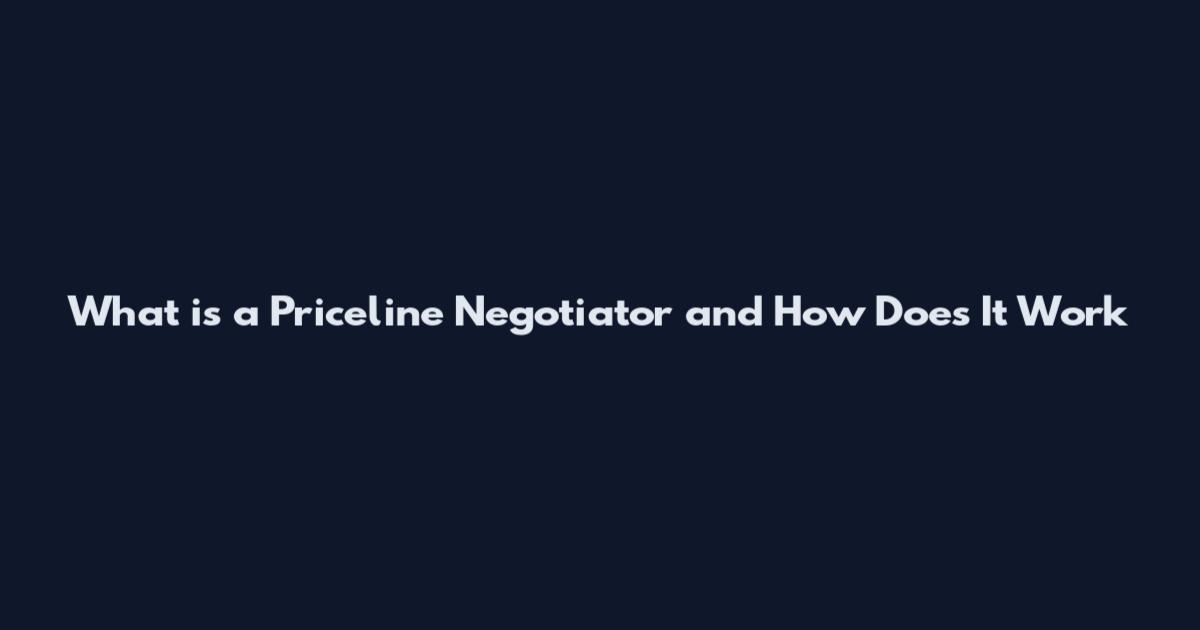 What is a Priceline Negotiator and How Does It Work