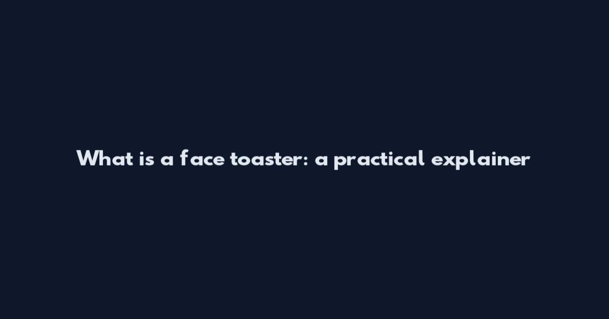 What is a face toaster: a practical explainer