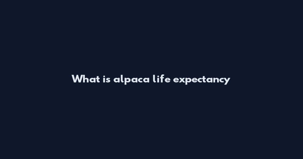 What is alpaca life expectancy