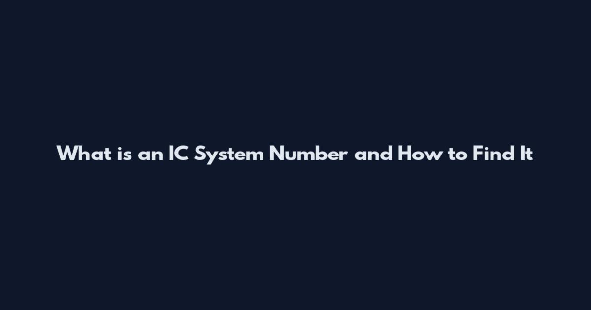 What is an IC System Number and How to Find It