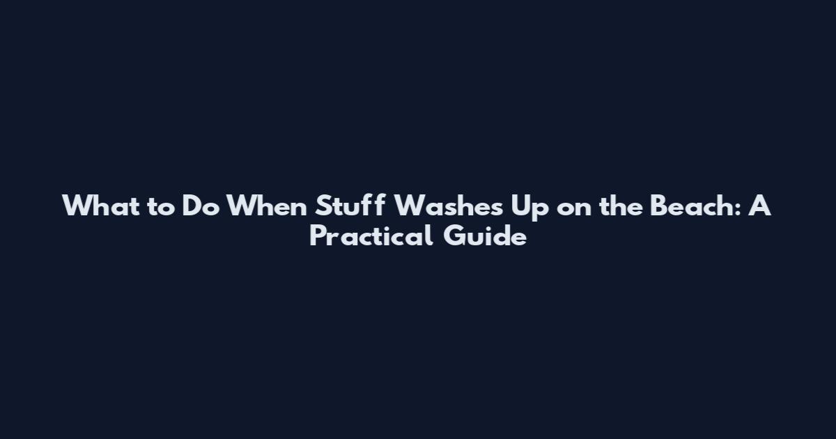 What to Do When Stuff Washes Up on the Beach: A Practical Guide