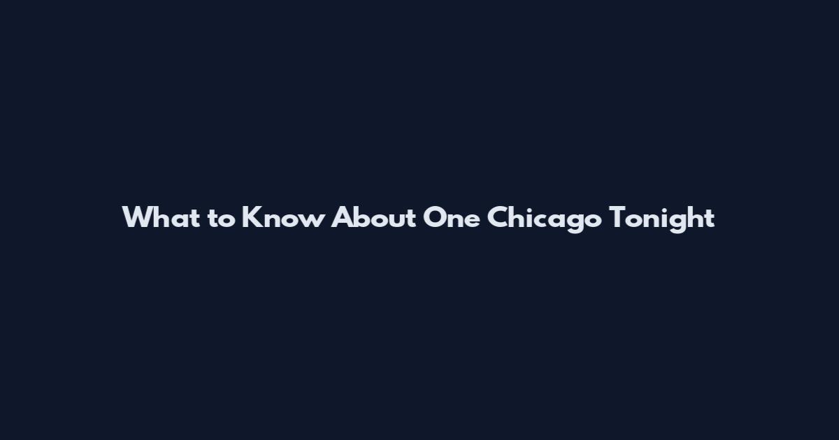 What to Know About One Chicago Tonight