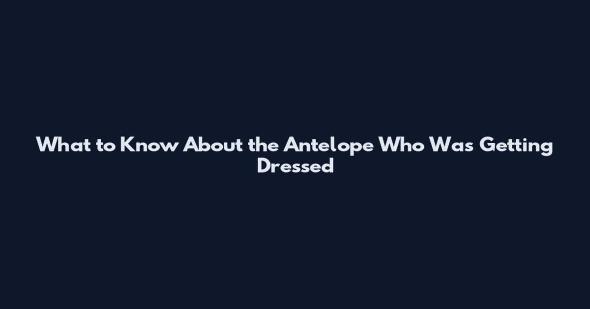 What to Know About the Antelope Who Was Getting Dressed