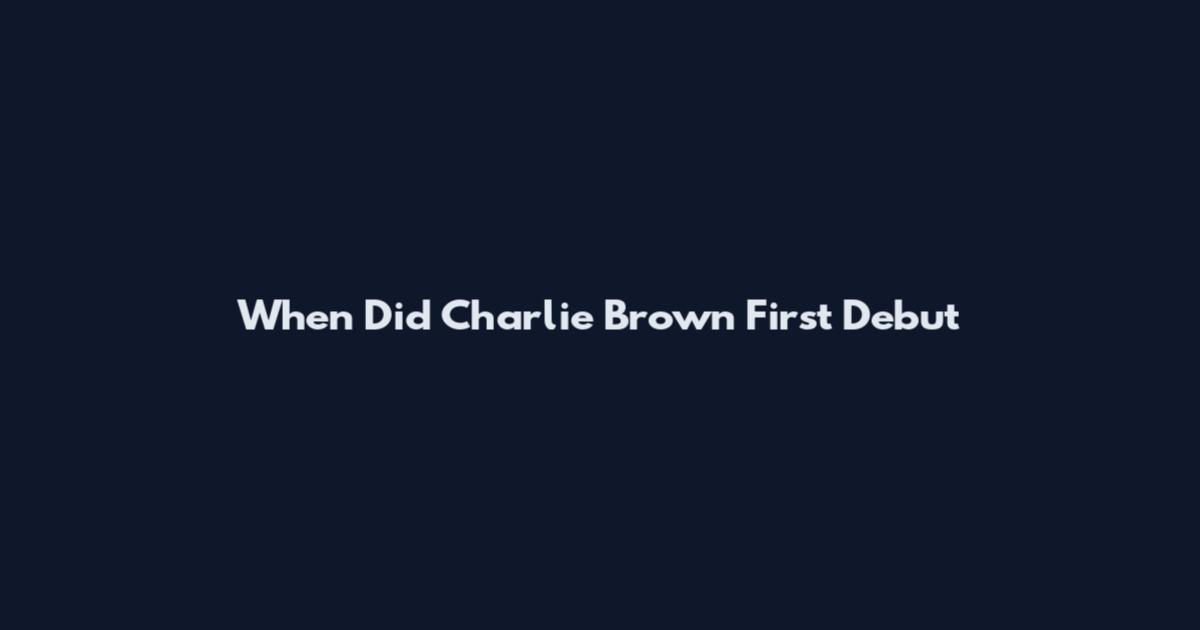 When Did Charlie Brown First Debut