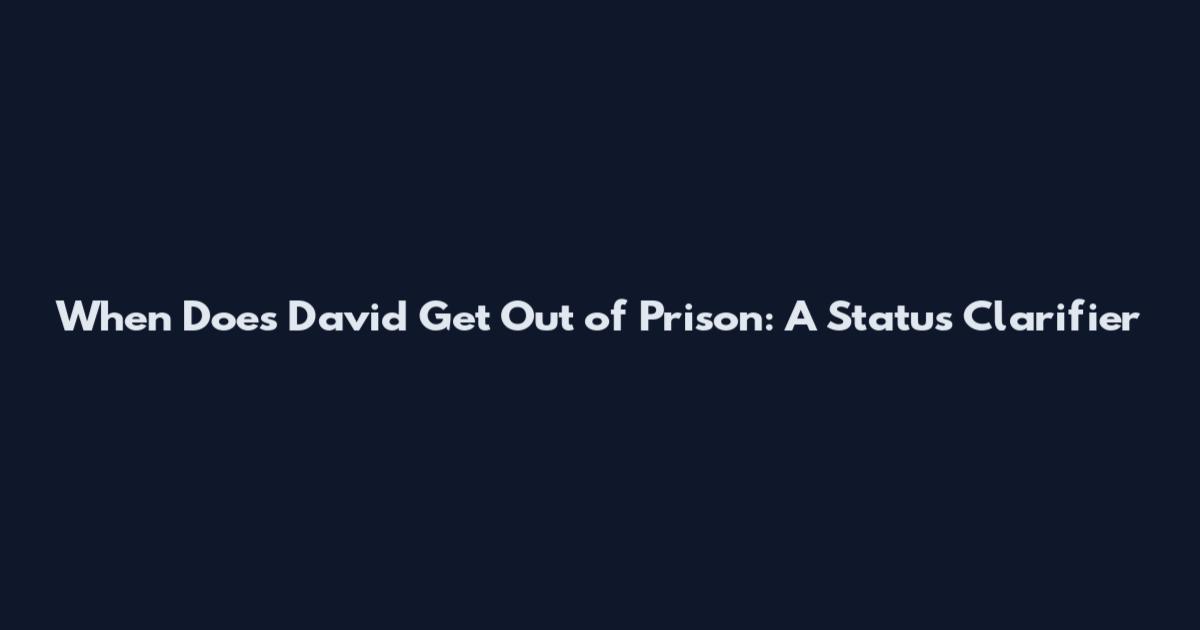 When Does David Get Out of Prison: A Status Clarifier