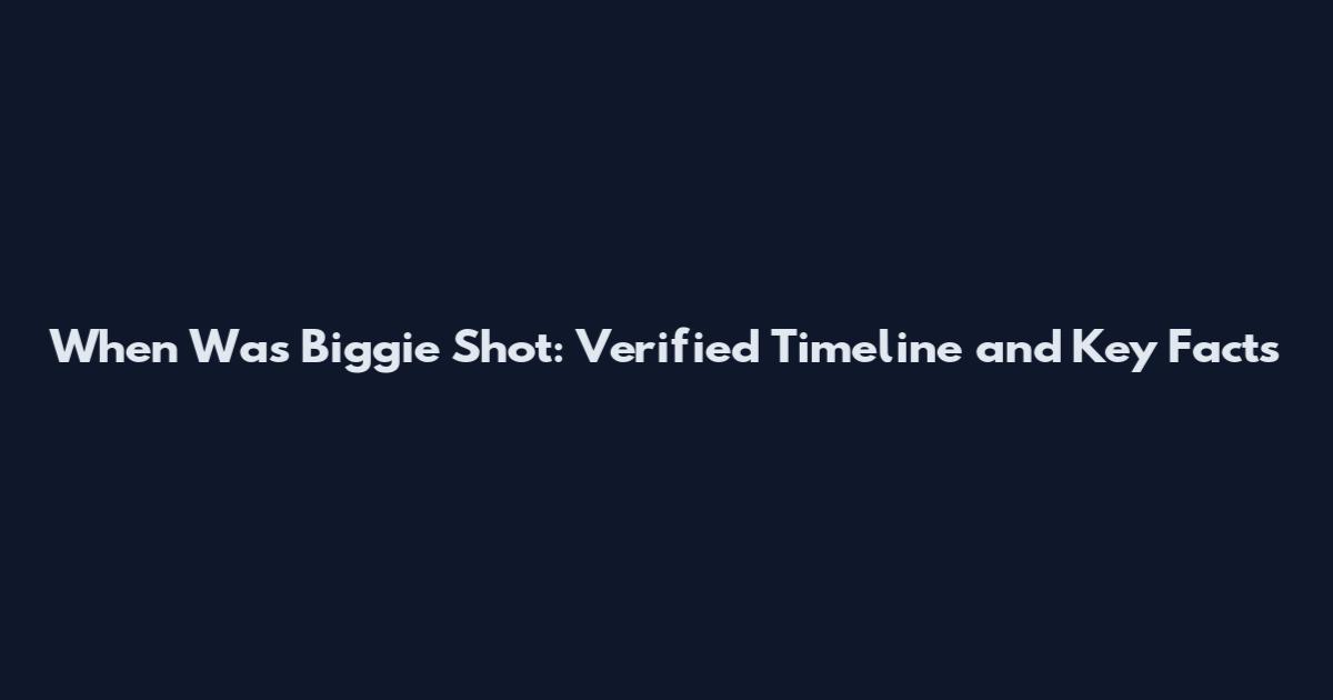 When Was Biggie Shot: Verified Timeline and Key Facts