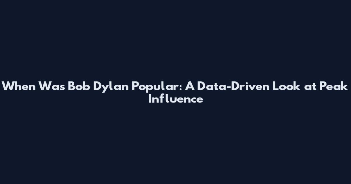 When Was Bob Dylan Popular: A Data-Driven Look at Peak Influence