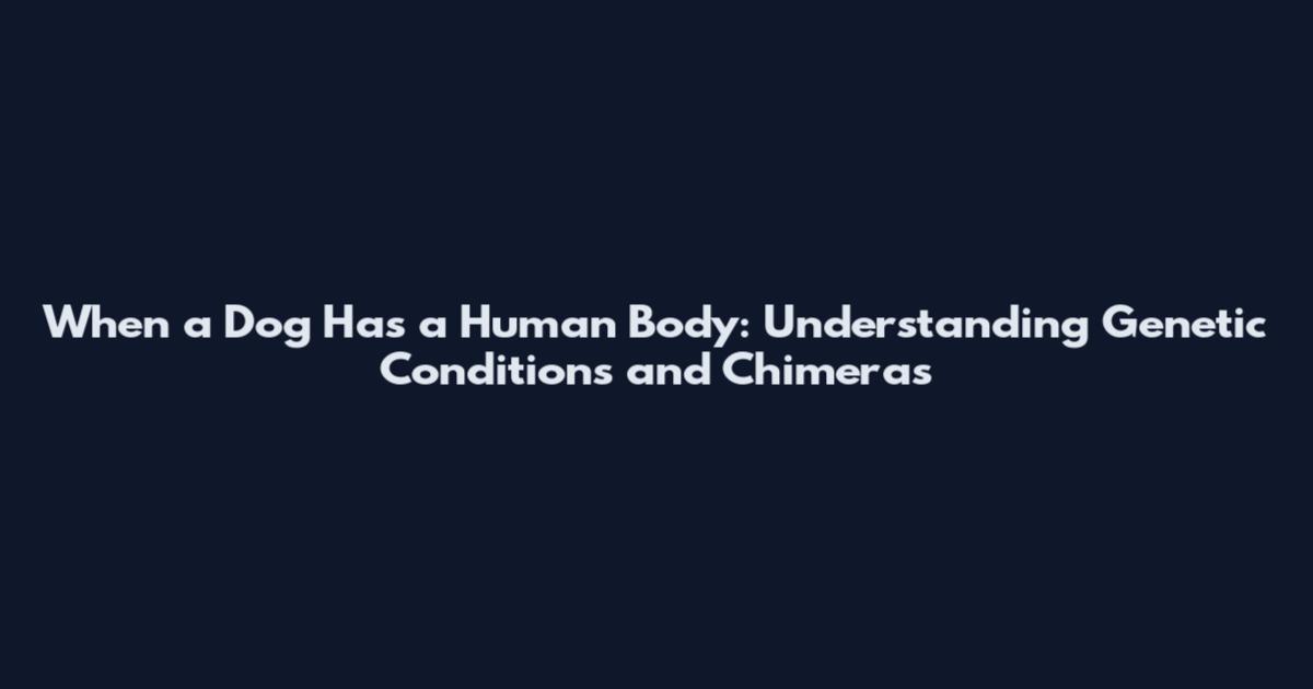 When a Dog Has a Human Body: Understanding Genetic Conditions and Chimeras